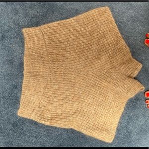 Zara Tan Knit Pajama Shorts